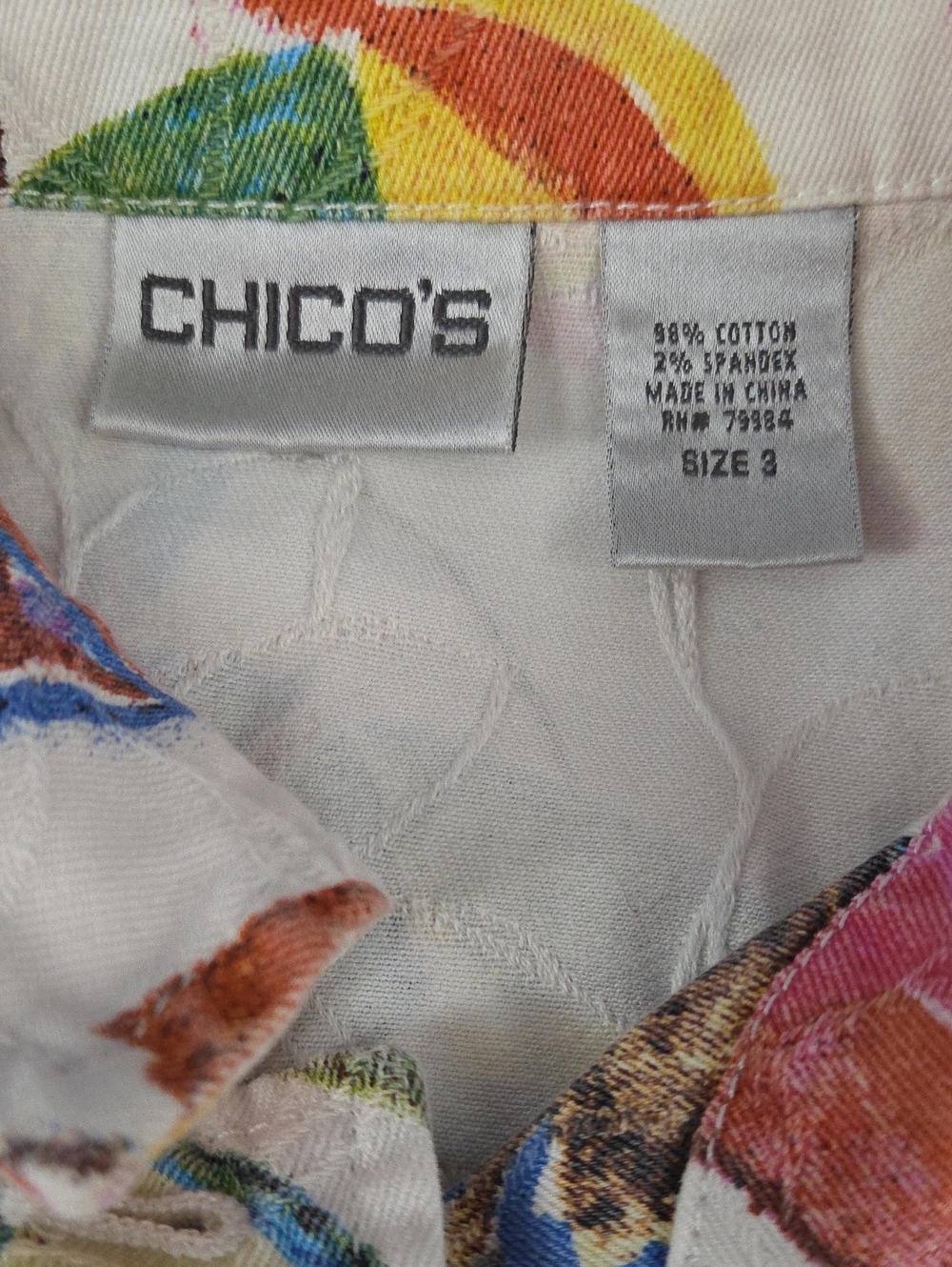 Chico's Multicolor Abstract Print Button-Up Jacket - Picture 4 of 4